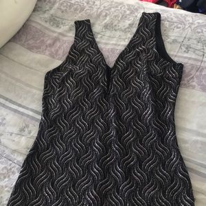 Black shiny cocktail dress